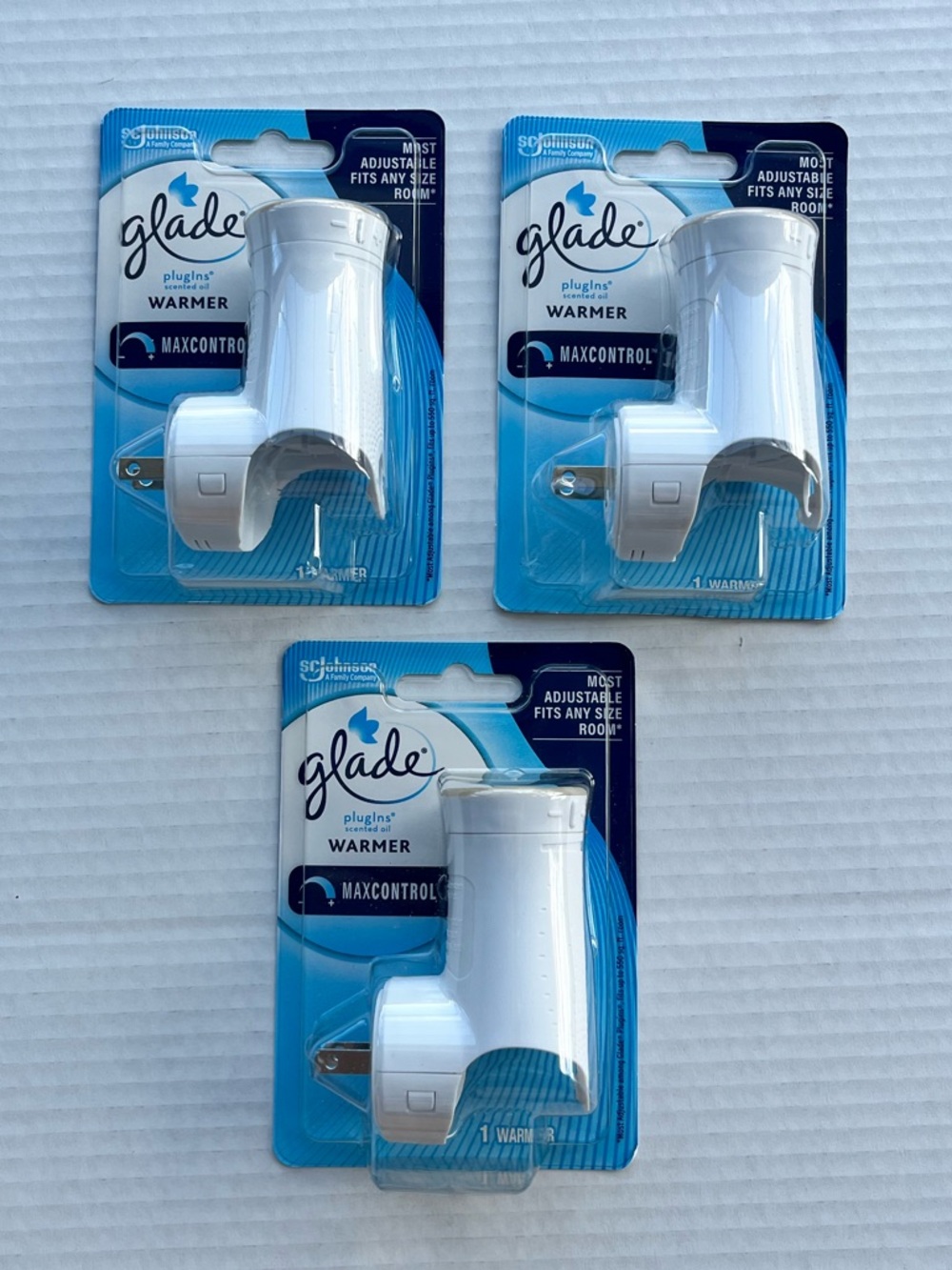 Glade White PlugIns Warmer 3-Pack - MaxControl Electric Air Fresheners Bundle